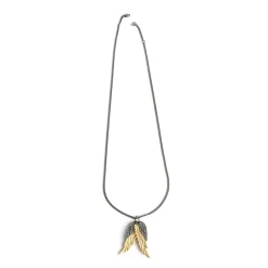 Shop Zadig & Voltaire Rock Feather Pendant Necklace Oldgold
